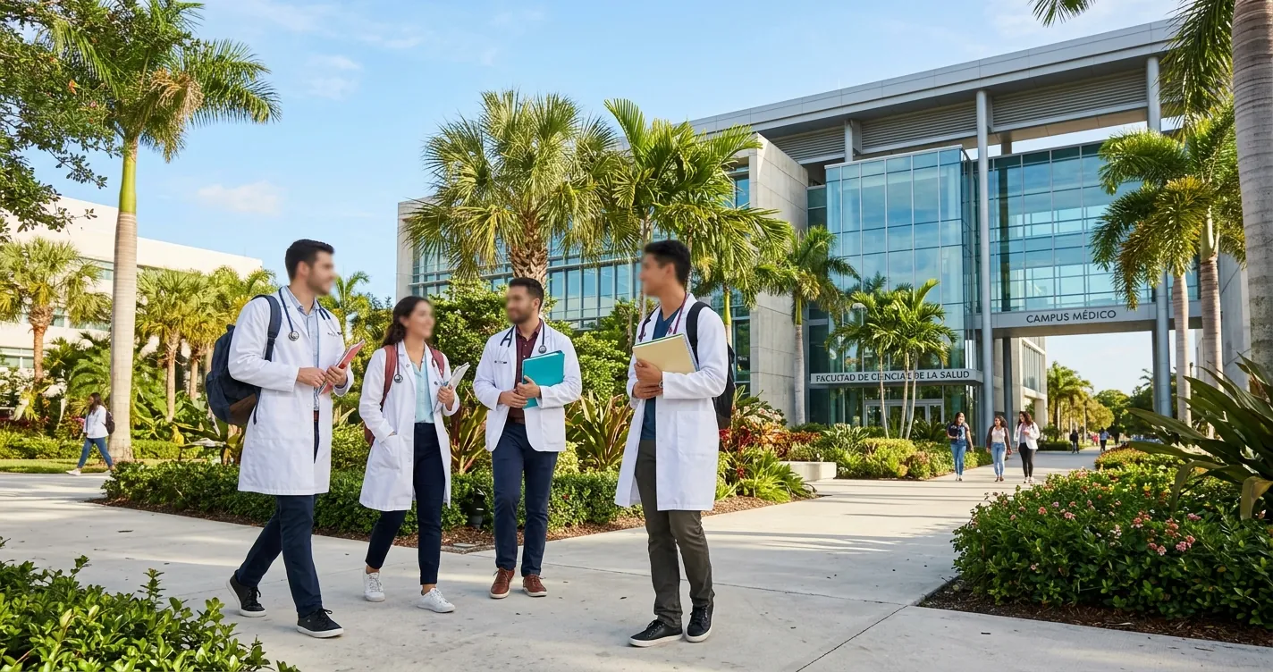 Universidades de medicina en Orlando Florida - Estudiantes en campus de facultad de medicina