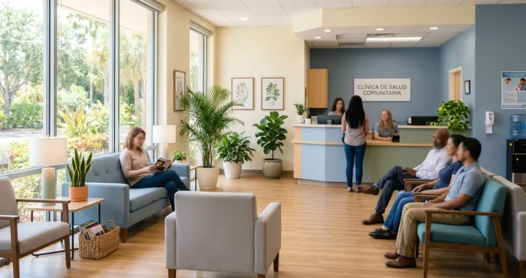 Clínicas de salud en Orlando Florida - Recepción de centro de salud comunitario con atención en español