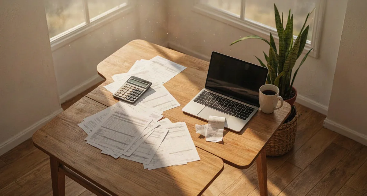 Tax en Orlando Florida - calculadora, formularios y laptop para calcular impuestos locales y federales en 2026